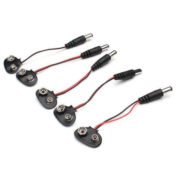 5pcs DC 9V Battery Button Power Cable