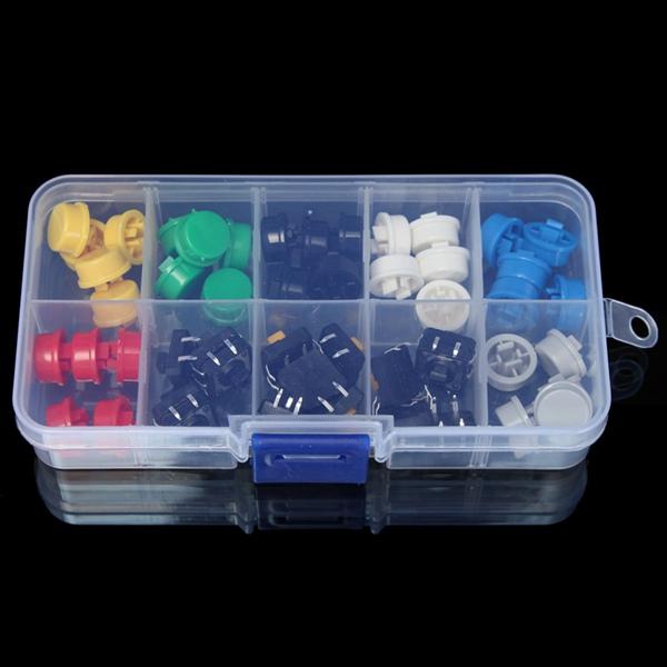 50pcs Tactile Push Button Switch / Cap Assorted Ki...