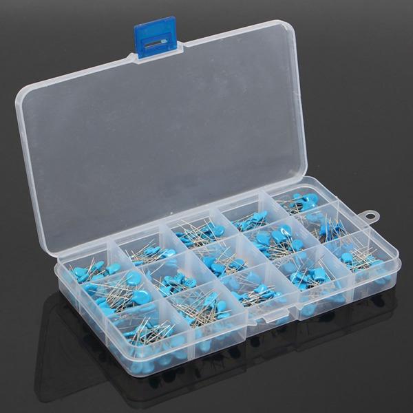 15 Value 300Pcs High Voltage Ceramic Capacitors Assortment Assorted Kit Box