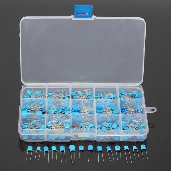 15 Value 300Pcs High Voltage Ceramic Capacitors Assortment Assorted Kit Box