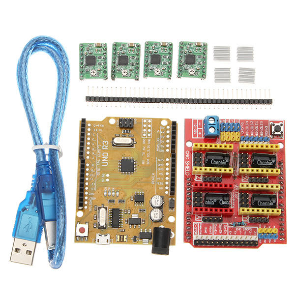 CNC Shield V3 Expansion Board + 4xA4988 Step Motor Driver Module + UNO R3 Board kit