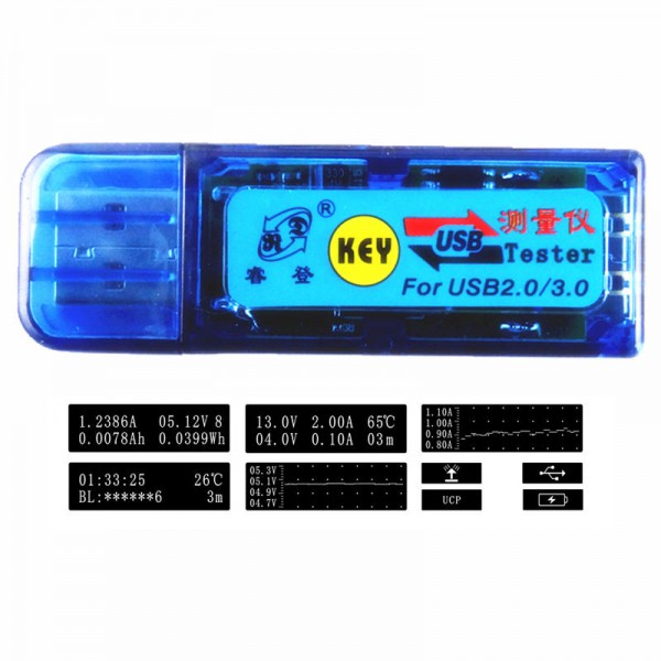 UPGRADE USB 2.0/3.0 USB Current Voltage Tester Temperature Capacity Energy Tester Voltage/Current Measurement Curve 