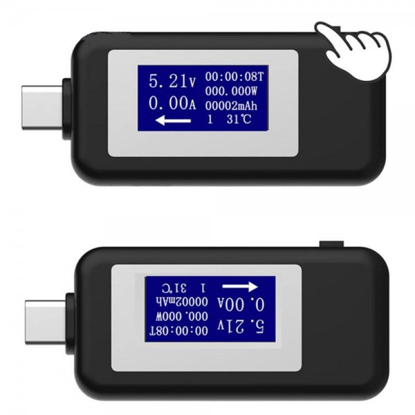 Type C USB Tester DC Digital Voltmeter USB C Voltage Current Meter Ammeter Detector 