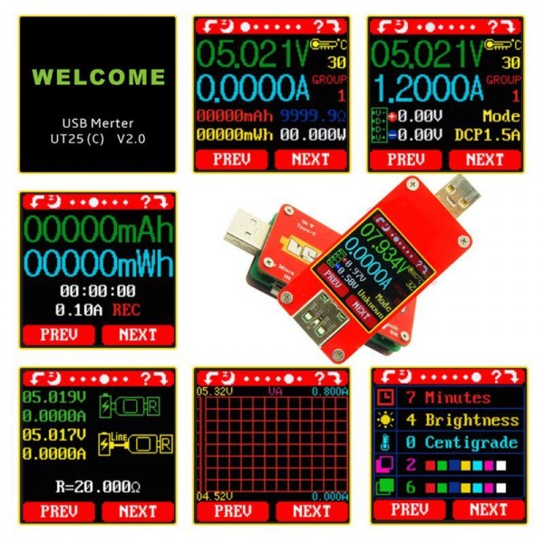LCD USB Tester Voltmeter Ammeter Voltage Battery Charge Measure Cable Resistance Tester